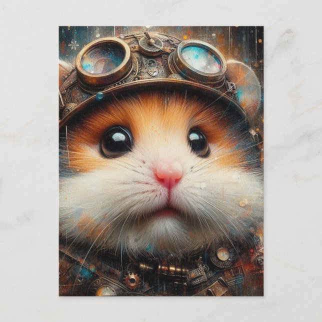 Steampunk Hamster Postcard (Front)