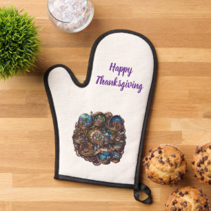 Steampunk Happy Thanksgiving Fantasy Oven Mitt