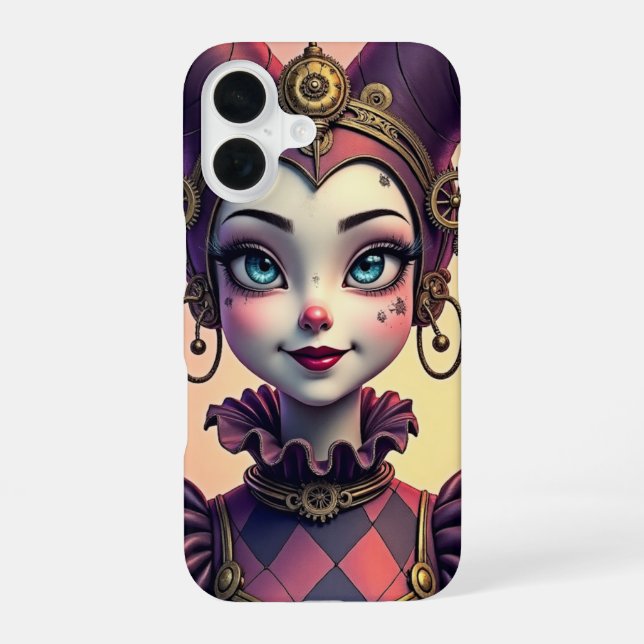 Steampunk Harlequin iPhone 16 Case (Back)