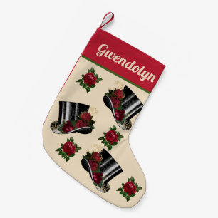 Steampunk Hats with Vintage Red Roses Christmas Small Christmas Stocking