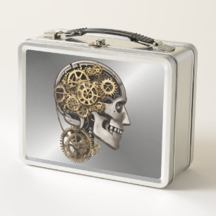 Steampunk Head Metal Lunchbox