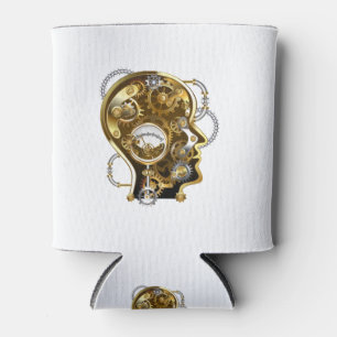 Steampunk Head with Manometer Can Cooler