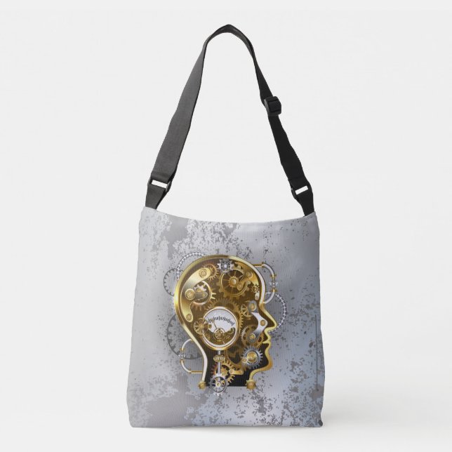 Steampunk head with manometer crossbody bag (Front)