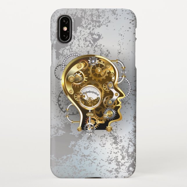 Steampunk head with manometer iPhone case (Back)