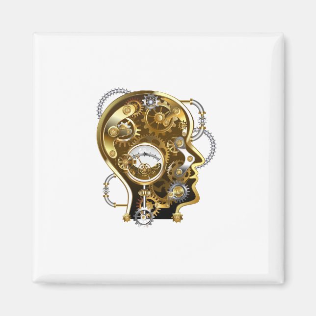 Steampunk Head with Manometer Magnet (Front)