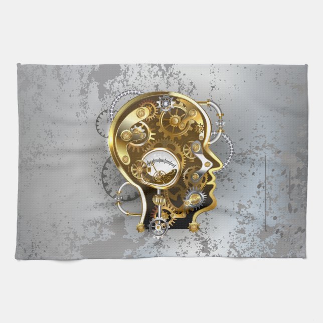 Steampunk head with manometer tea towel (Horizontal)