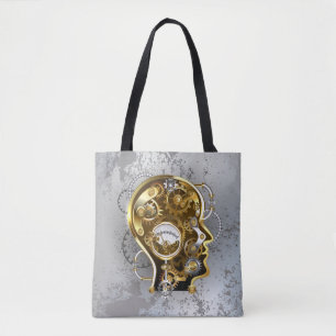 Steampunk head with manometer tote bag