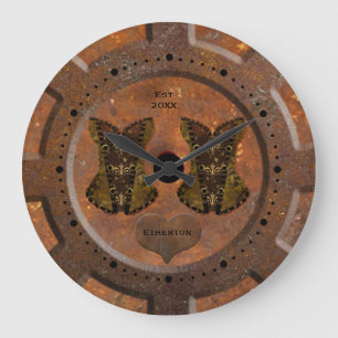 Steampunk Heart and Corsets Large Clock