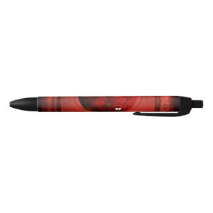 Steampunk heart black ink pen