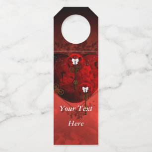 Steampunk heart bottle tag