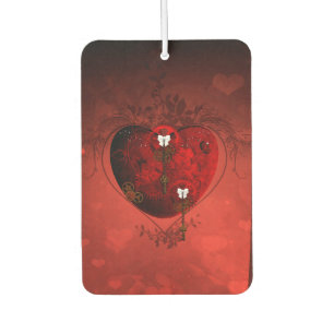 Steampunk heart car air freshener