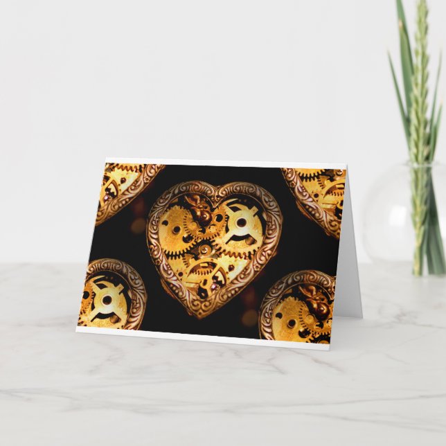 steampunk heart card (Front)