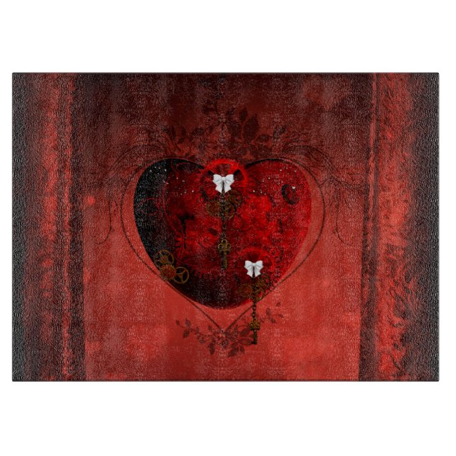 Steampunk heart cutting board (Front)