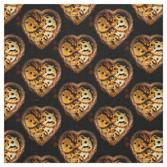 steampunk heart fabric (Swatch)