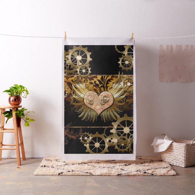 Steampunk heart fabric (In Situ)
