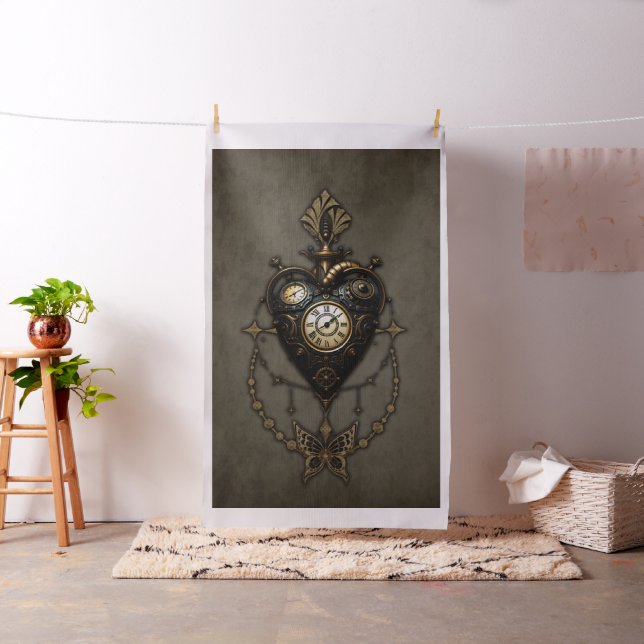 Steampunk heart fabric (In Situ)