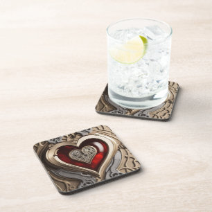 Steampunk Heart – Intricate Mechanical Love Coaster