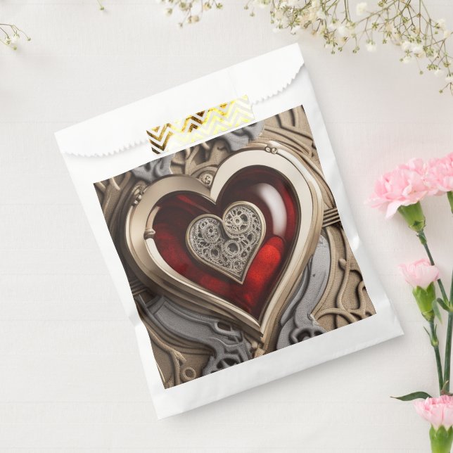 Steampunk Heart – Intricate Mechanical Love  Favour Bags (Sealed)