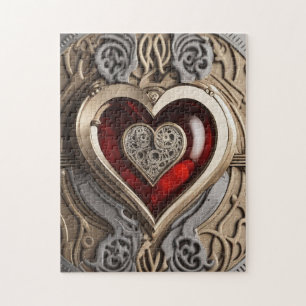 Steampunk Heart – Intricate Mechanical Love Jigsaw Puzzle