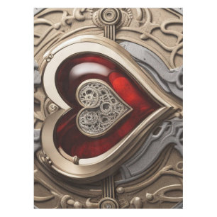 Steampunk Heart – Intricate Mechanical Love  Tablecloth