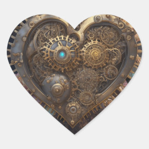 Steampunk Heart   Metal Gears Heart Sticker