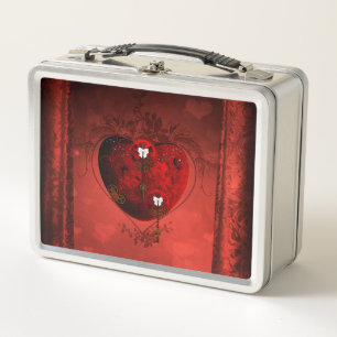 Steampunk heart metal lunch box
