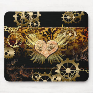Steampunk heart mouse mat