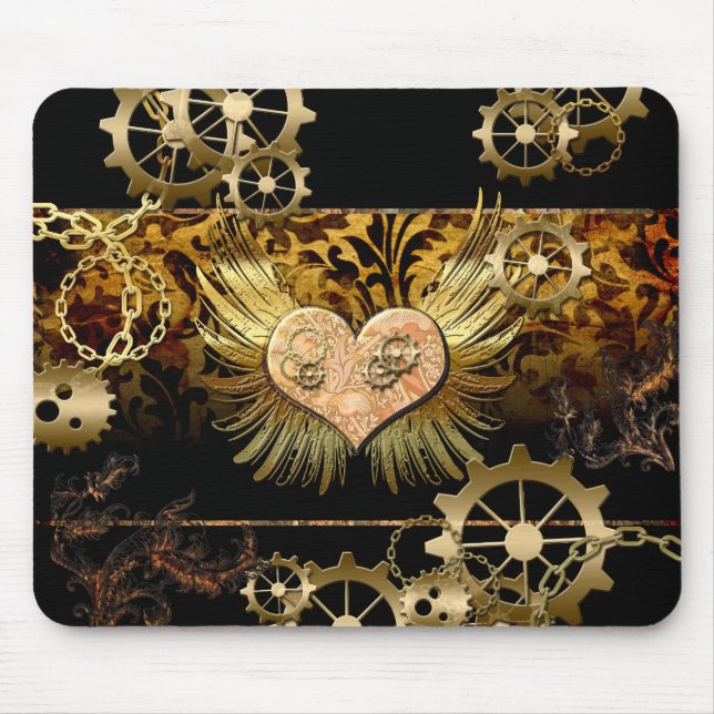 Steampunk heart mouse mat (Front)