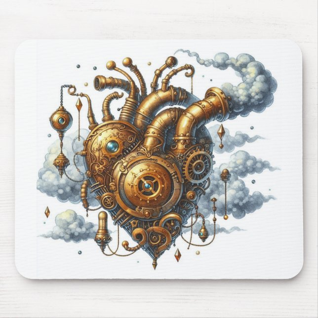 Steampunk Heart Mouse Mat (Front)