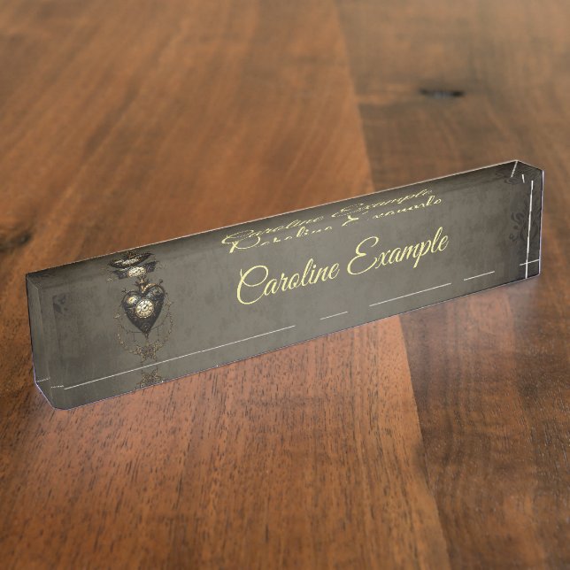 Steampunk heart, nameplate (Side)