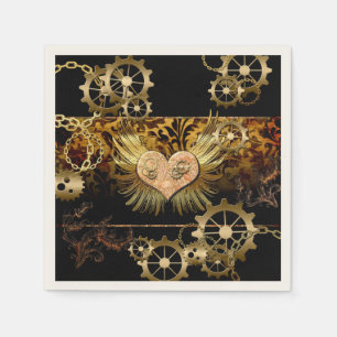 Steampunk heart napkin