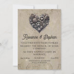 Steampunk Heart of Gears Wedding Invitation<br><div class="desc">Vintage Retro Steampunk Heart of Gears Wedding Invitation.

Invite your guests to your ceremony with this rustic wedding invitation featuring a beautiful heart of gears against a vintage parchment background. All text can be customised. Simply add your event details on this template to make it a gorgeous invitation.</div>