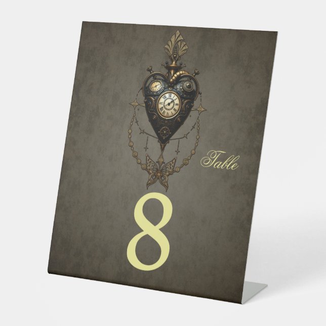 Steampunk heart, pedestal sign (Front)