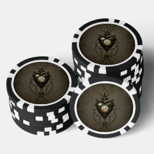 Steampunk heart, poker chips