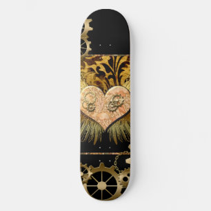 Steampunk heart skateboard