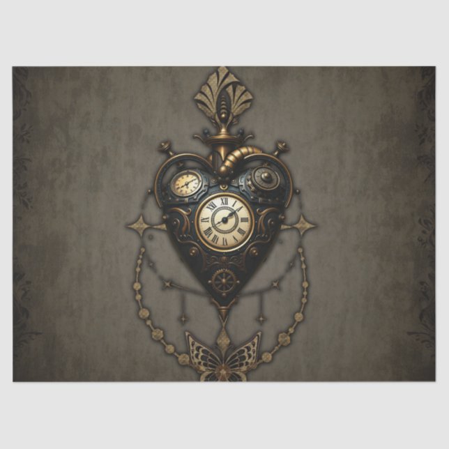 Steampunk heart, tissue paper (Front)