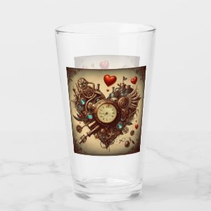 Steampunk heart/valentine's day glass