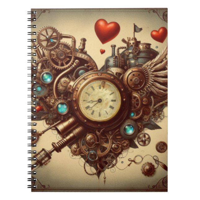 Steampunk heart/valentine's day  notebook (Front)