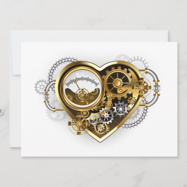 Steampunk Heart with a Manometer (Front)