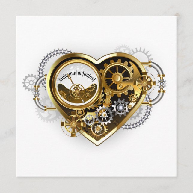Steampunk Heart with a Manometer Advice Card (Front)
