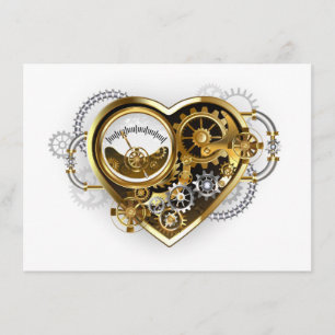 Steampunk Heart with a Manometer Advice Card