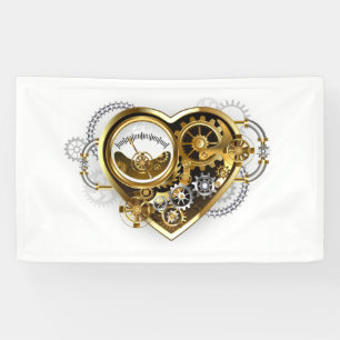 Steampunk Heart with a Manometer Banner