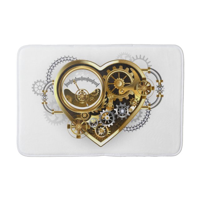 Steampunk Heart with a Manometer Bath Mat (Front)