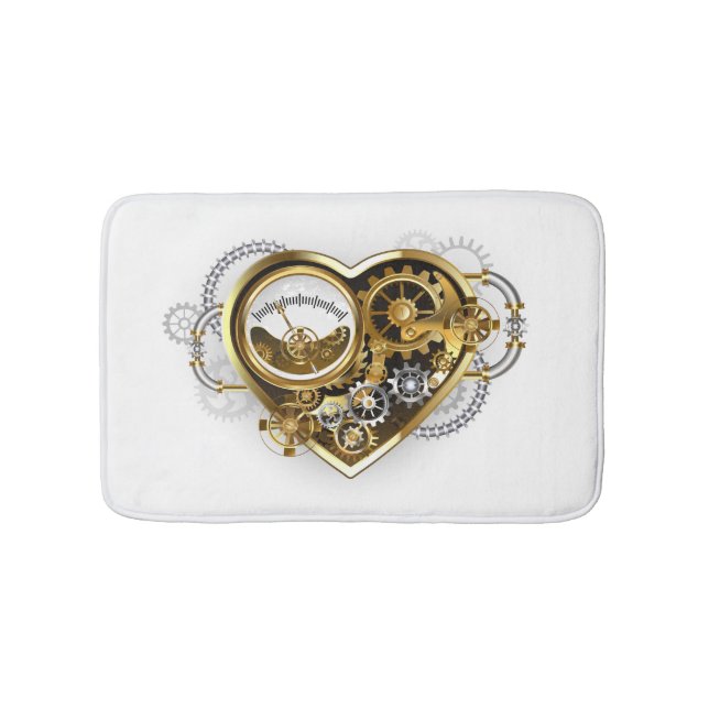 Steampunk Heart with a Manometer Bath Mat (Front)