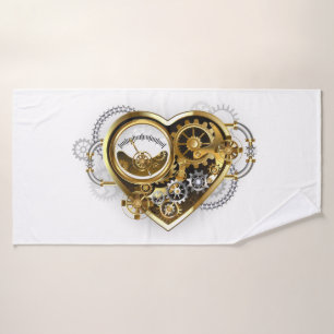 Steampunk Heart with a Manometer Bath Towel