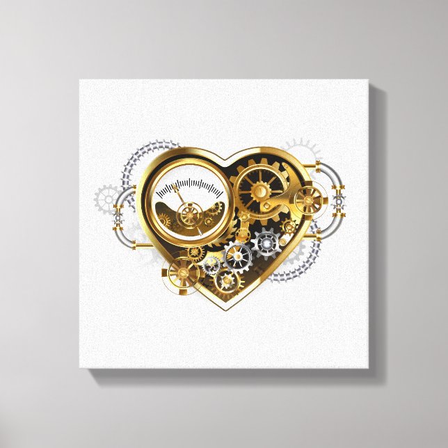 Steampunk Heart with a Manometer Canvas Print (Front)
