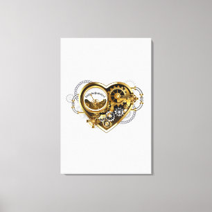 Steampunk Heart with a Manometer Canvas Print