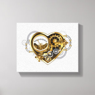 Steampunk Heart with a Manometer Canvas Print