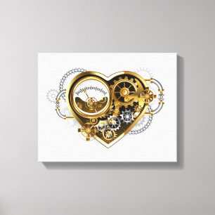 Steampunk Heart with a Manometer Canvas Print