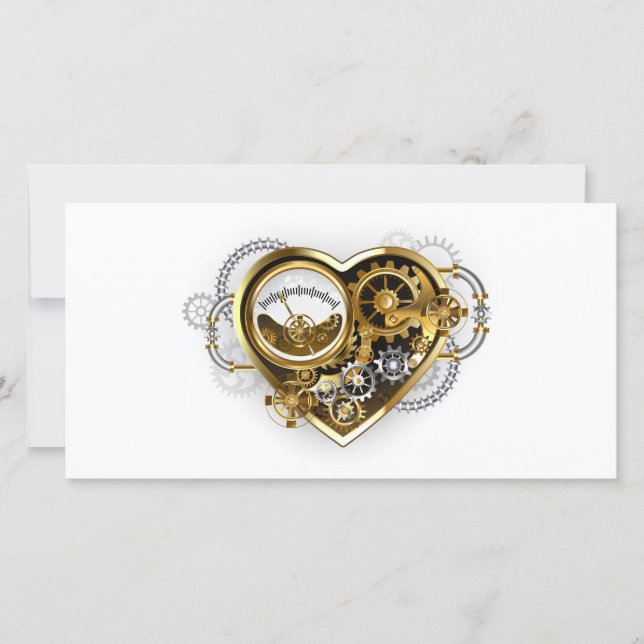 Steampunk Heart with a Manometer Card (Front)